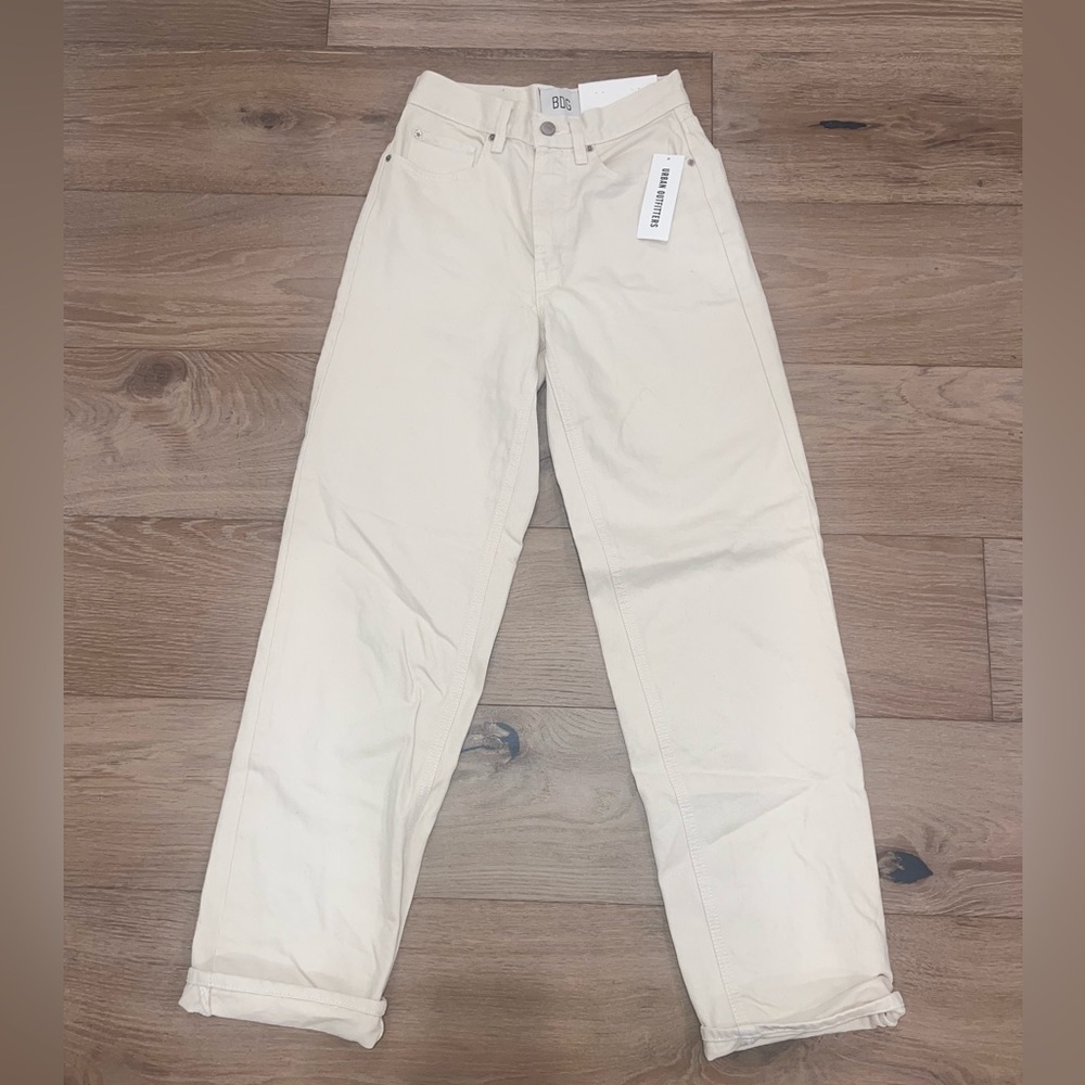 urban outfitter ivory denim jeans 24”